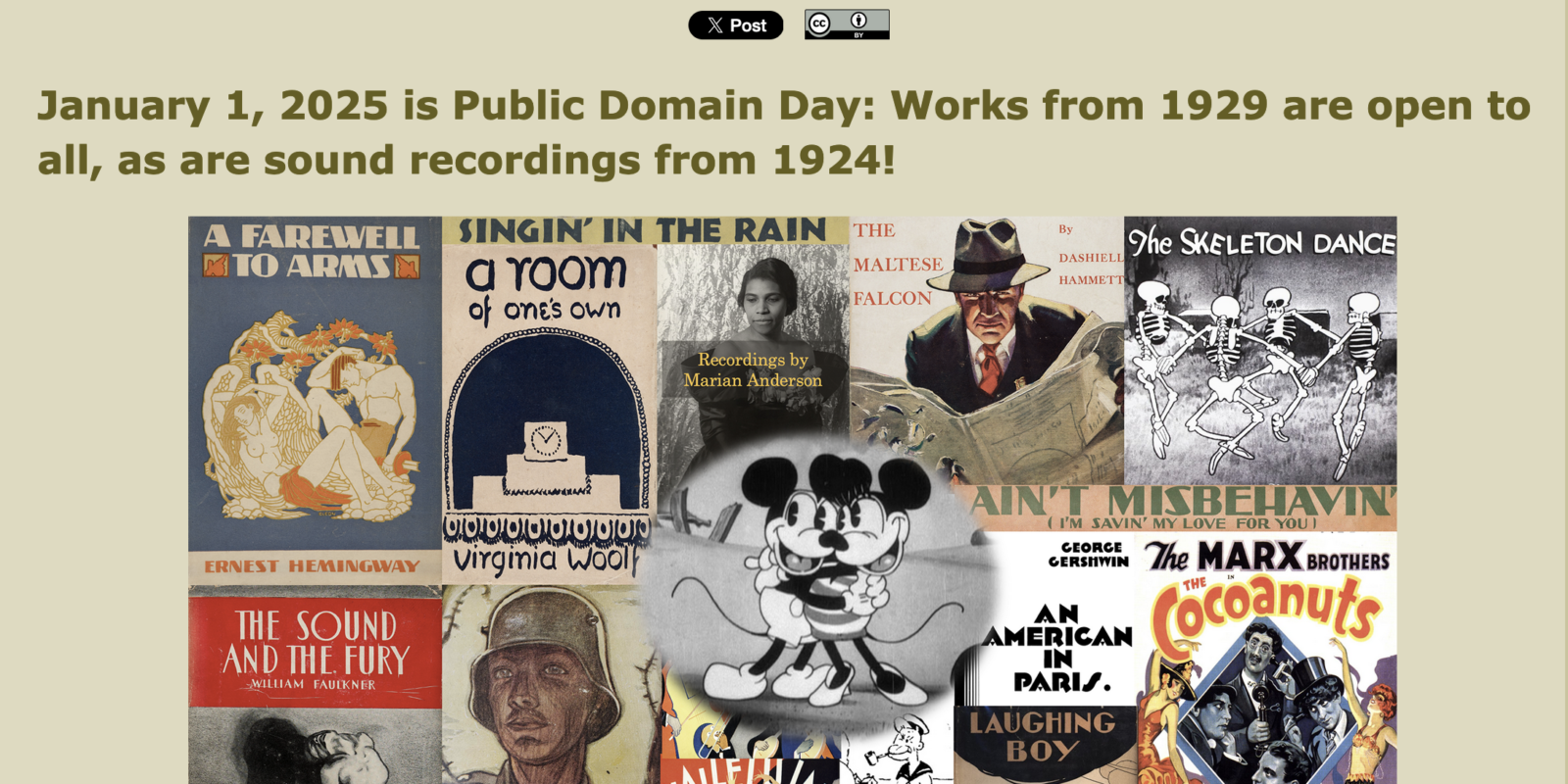 Public Domain Day January 1, 2025 Hidden Pond Productions, Inc.