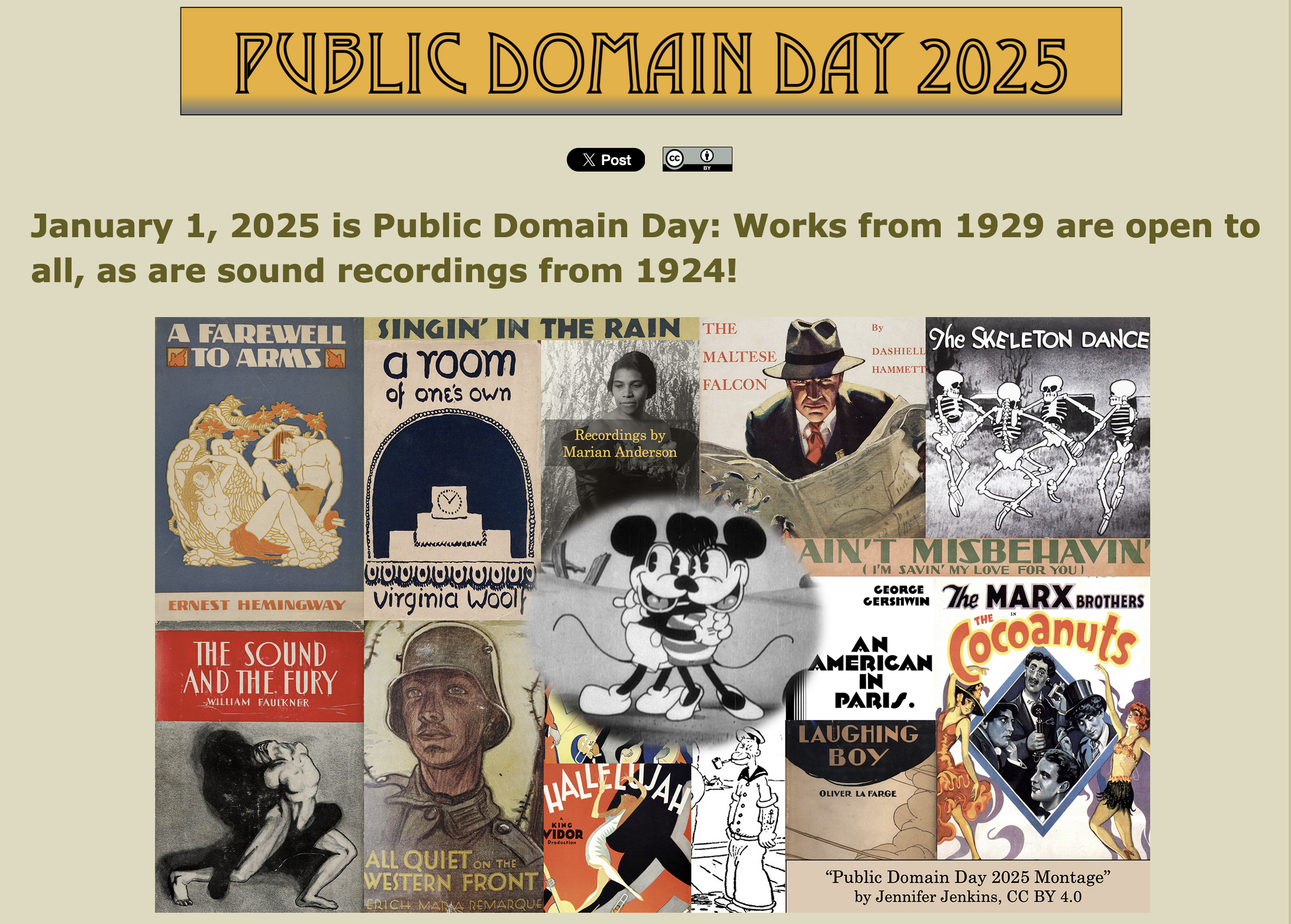 Public Domain Day January 1, 2025 Hidden Pond Productions, Inc.